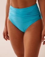 BLUE ATOLL Recycled Fibers Draped High Waist Bikin