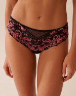 Embroidered Mesh Cheeky Panty