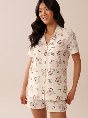 Frog Print Super Soft Button-down Shirt