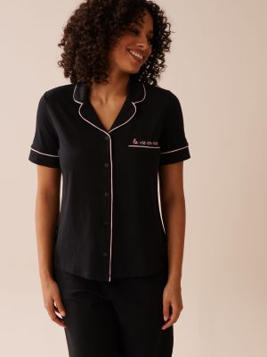 Cotton Short Sleeve Button-down Shirt