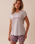 Bow Print Cotton Crew Neck T-shirt