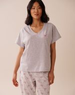 Weekend Print Cotton V-neck T-shirt