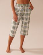 Green & Blue Plaid Super Soft Pajama Capris