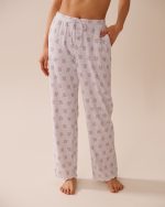 Crown Print Ribbed Pajama Pants
