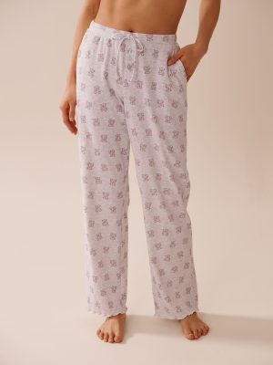 Crown Print Ribbed Pajama Pants