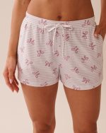Purple Plaid Cotton Pajama Shorts