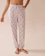 Book Lover Print Cotton Jogger Pyjama Pants