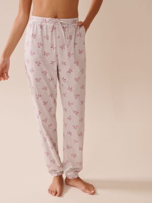 Book Lover Print Cotton Jogger Pyjama Pants