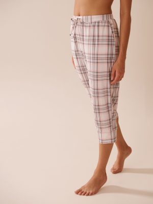 Mouse Print Cotton Fitted Pajama Capris