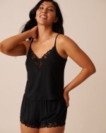 Lace Detail Modal Crop Cami