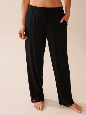 Lace Detail Modal Pants