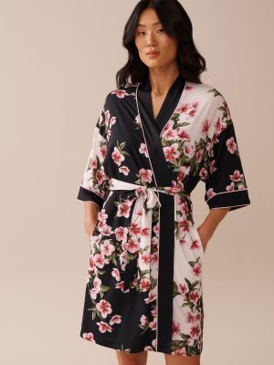 Cherry Blossom Print Recycled Fibers Kimono