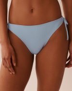 BABY BLUE Ribbed Side Tie Brazilian Bikini Bottom