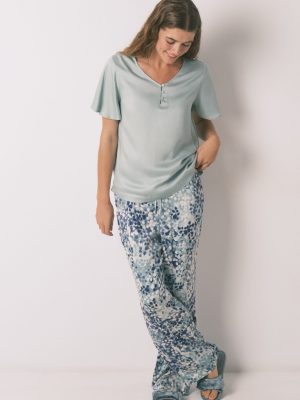 SHORT SLEEVES LONG PANT PYJAMA