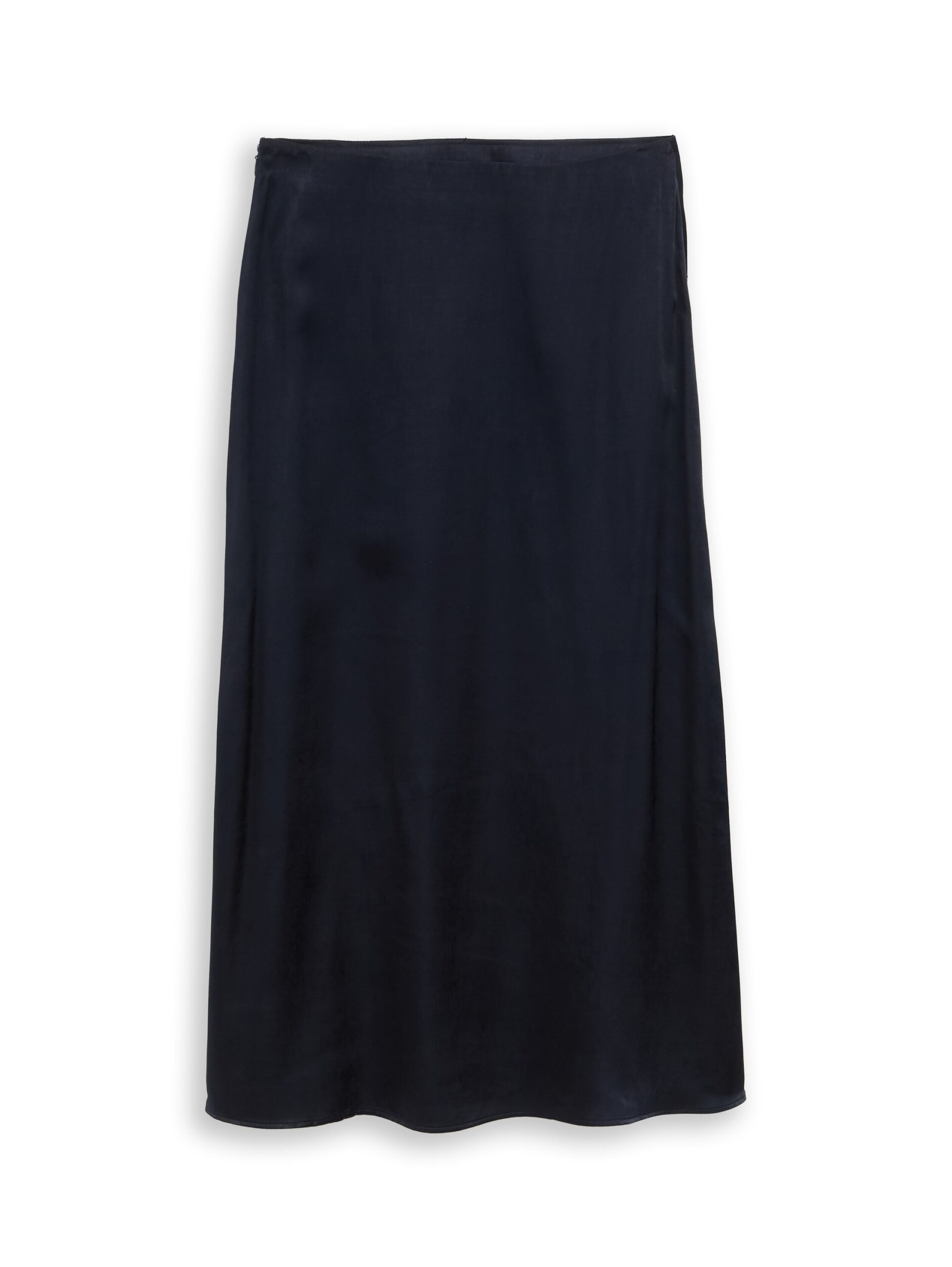 High-waisted satin midi skirt