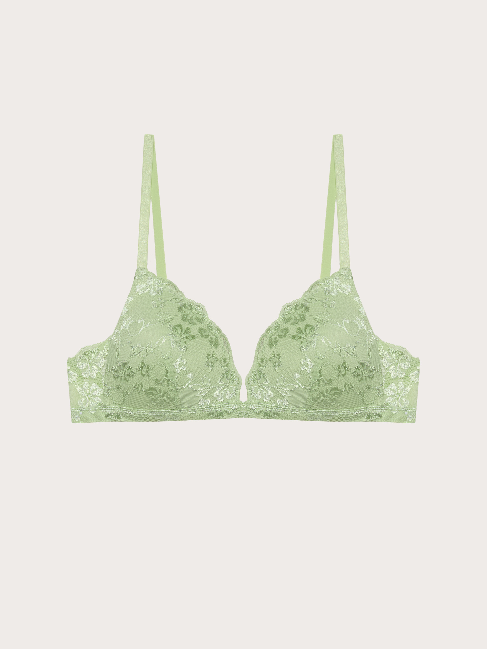 Padded triangle push up bra
