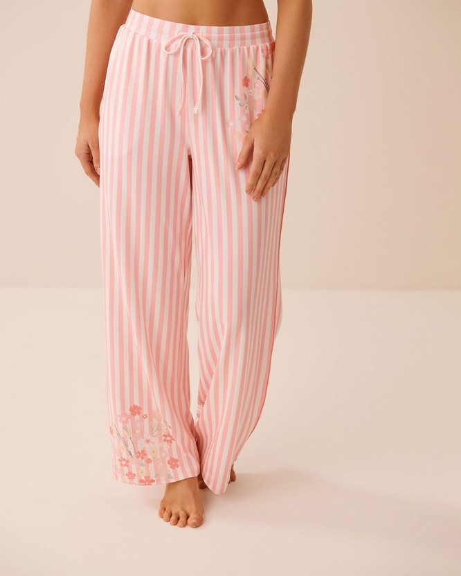 Peachy D Floral Pant W/piping